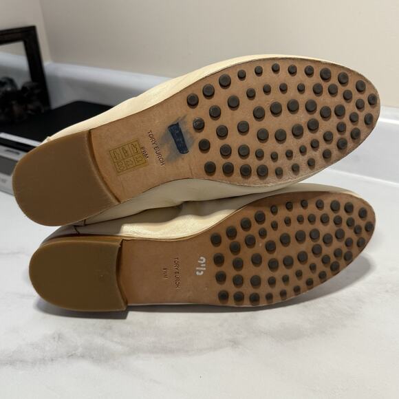 Tory Burch BALLET LOAFER Women’s US 9.5M New Cream Napa Leather Slip On Flat - Picture 6 of 12